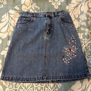Gap Embroidered Denim Skirt